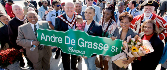 Downtown Markham unveils Andre De Grasse Street